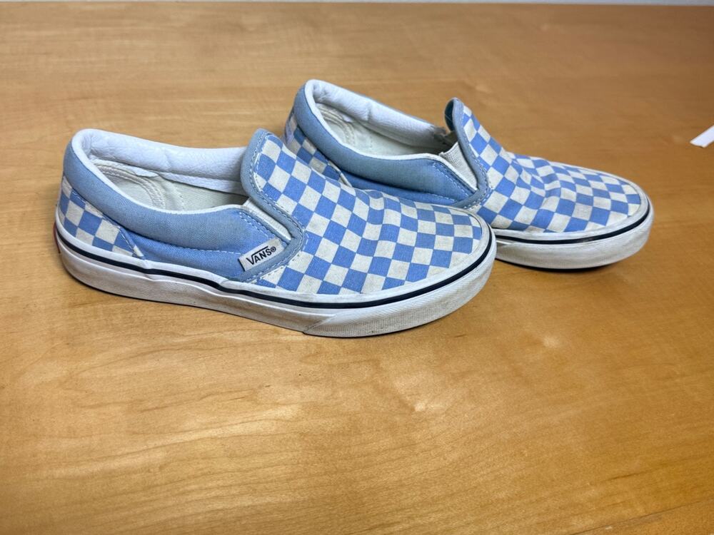 VANS Slip On Shoe Checkerboard Ashley Blue Youth Size 2.5